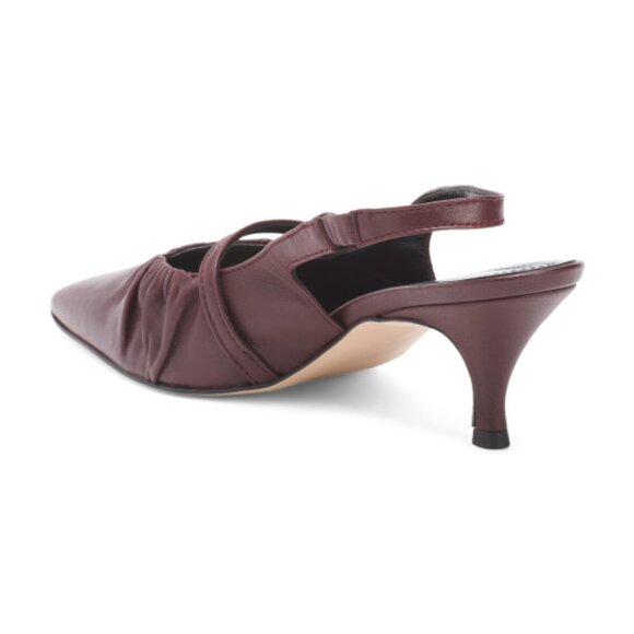 NAPOLEONI Made In Italy Leather Pinched Slingback Heels - Picture 2 of 3